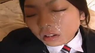 ブレザー女子校生顔射