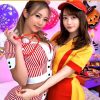 【七瀬アリス 朝陽えま】ハロウィンで引っ掛けてエチエチ飲み会から黒ギャル＆白ギャルのダブルビッチと大乱交しちゃう♡